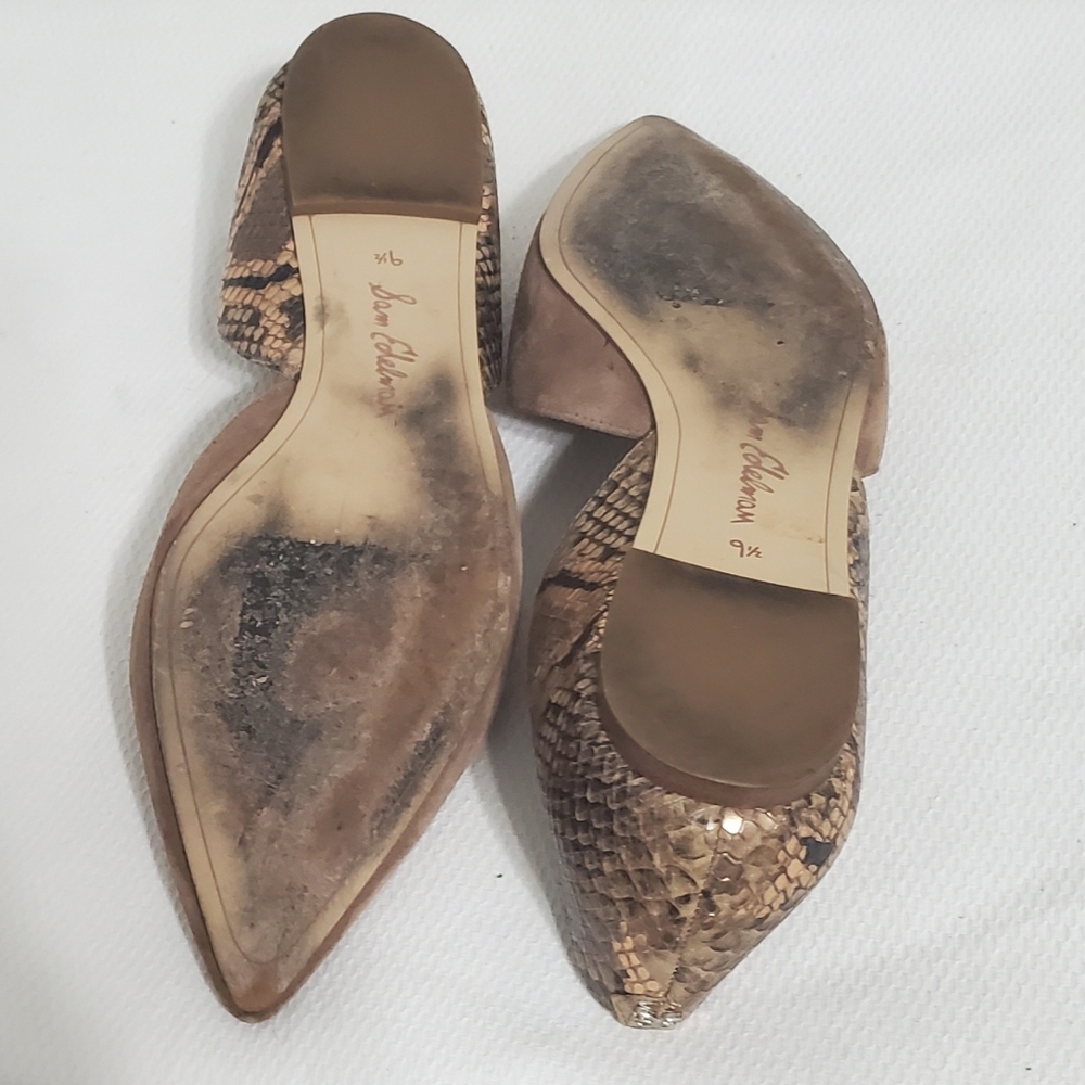Sam Edelman Rina Pointed Toe D'Orsay Flats Tan Reptile Print 9.5 - Picture 8 of 8